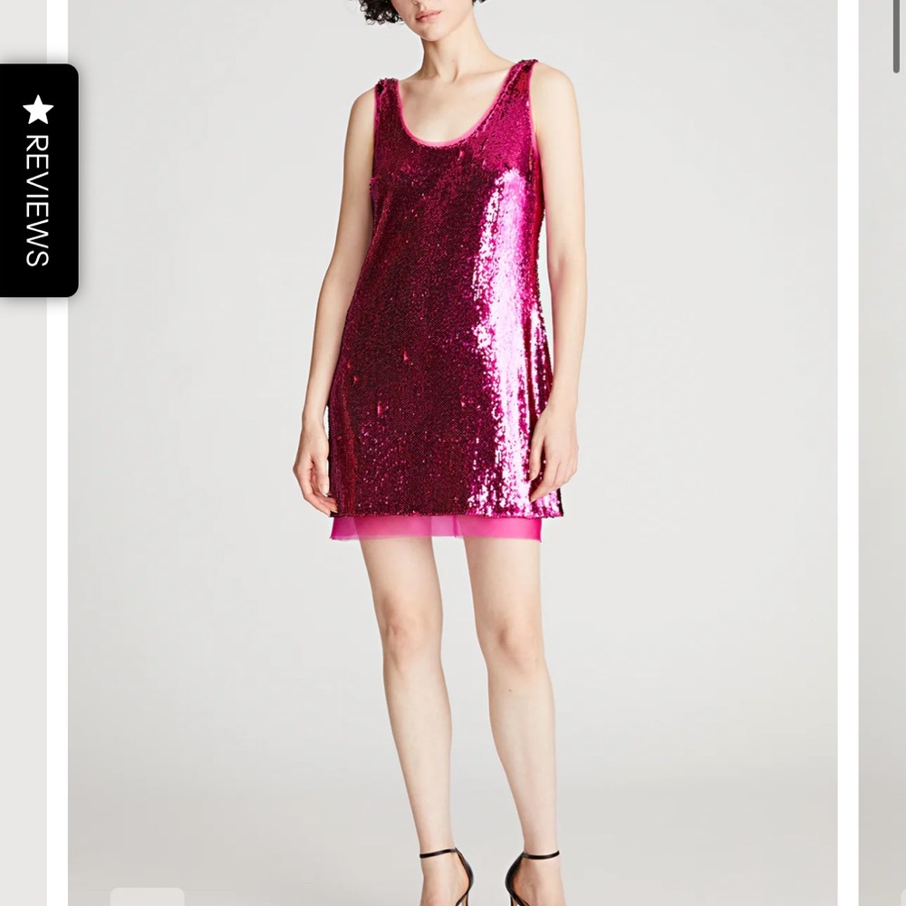 Halston Heritage Pink Sequin Mini Dress